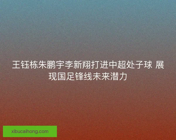 王钰栋朱鹏宇李新翔打进中超处子球 展现国足锋线未来潜力