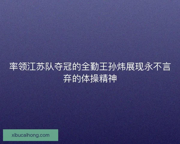 率领江苏队夺冠的全勤王孙炜展现永不言弃的体操精神